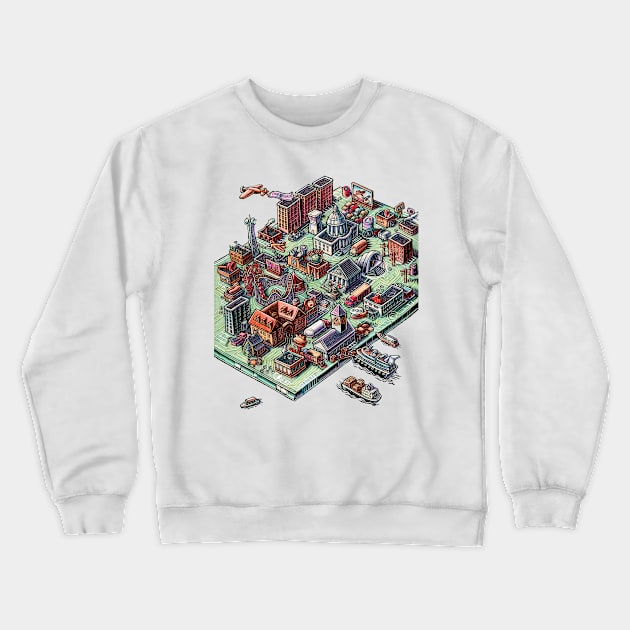 Computer Landscape Crewneck Sweatshirt by Lisa Haney